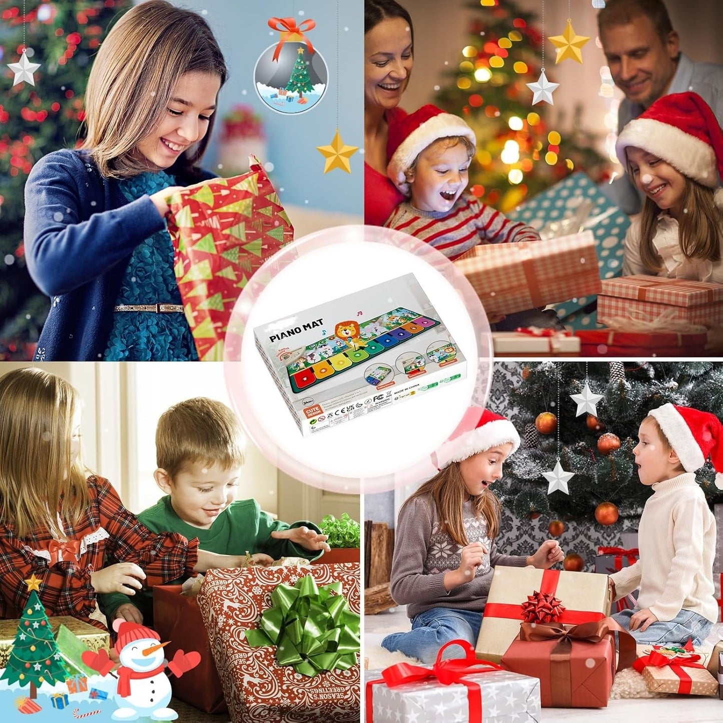 EACOPOL Piano Mat Musical Toy for 2+ Years, Baby Music Pads with 19 Songs & 10 Animal Sounds, Toddler Piano Toy Gifts for Boys & Girls (Christmas/Birthday)