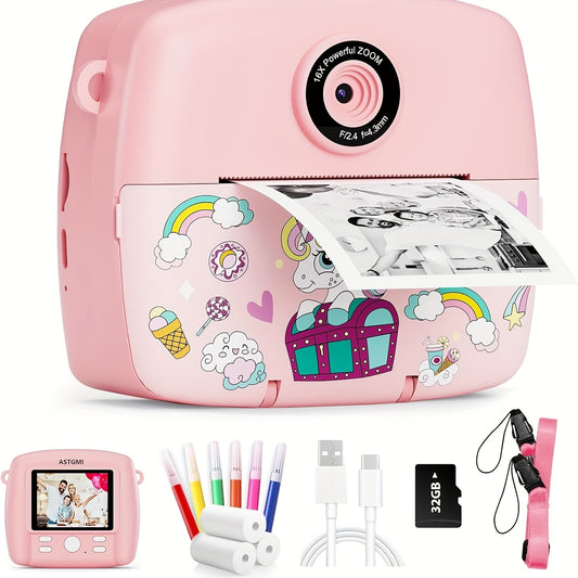 Instant Print Kids Digital Camera, Video and Creative Editing - Toys for Kids Girls, Growth-Boosting Girls Toys 8 to 12 Years Old, Juguetes para Niñas, Toys for Kids Clearance to Foster Observation, Creativity & Expression in 3-14 Year Olds