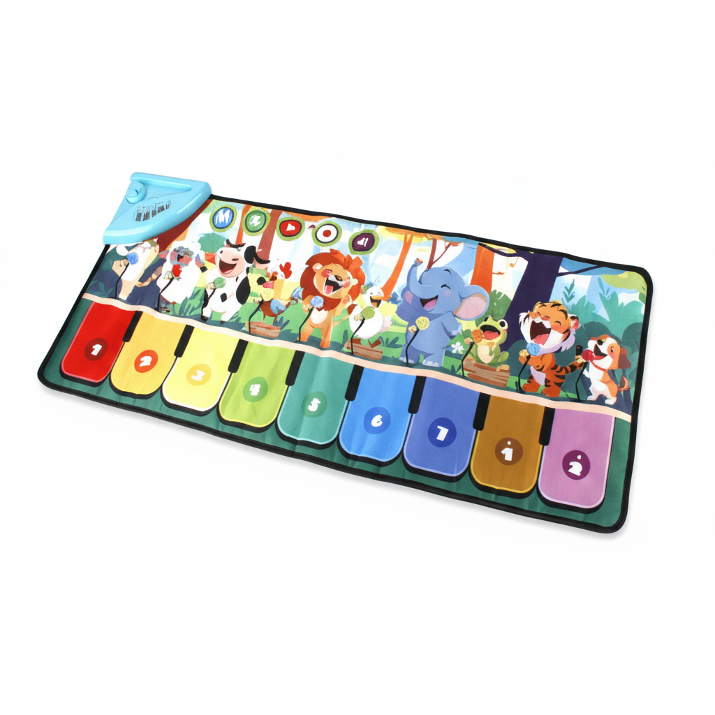 EACOPOL Piano Mat Musical Toy for 2+ Years, Baby Music Pads with 19 Songs & 10 Animal Sounds, Toddler Piano Toy Gifts for Boys & Girls (Christmas/Birthday)
