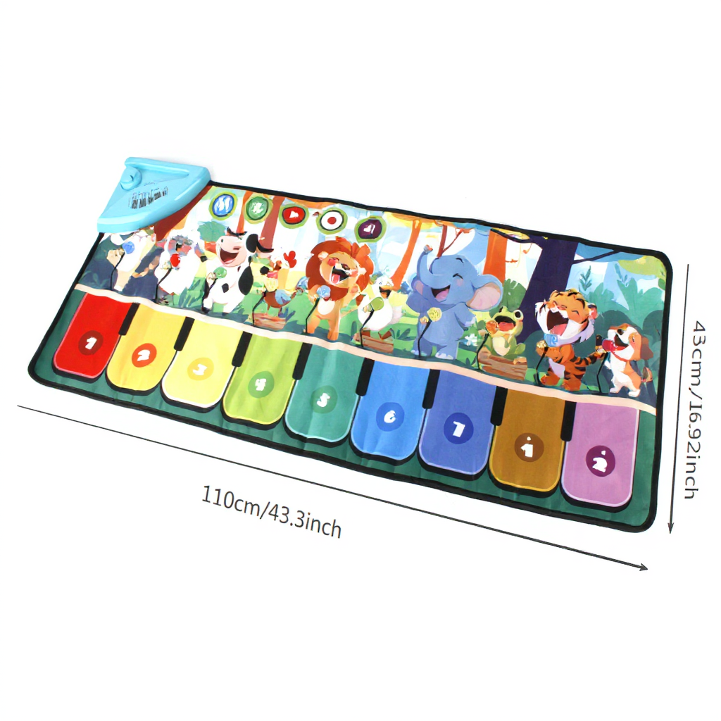 EACOPOL Piano Mat Musical Toy for 2+ Years, Baby Music Pads with 19 Songs & 10 Animal Sounds, Toddler Piano Toy Gifts for Boys & Girls (Christmas/Birthday)