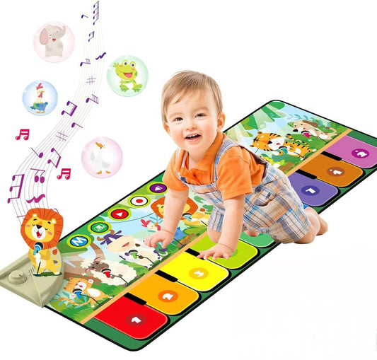 EACOPOL Piano Mat Musical Toy for 2+ Years, Baby Music Pads with 19 Songs & 10 Animal Sounds, Toddler Piano Toy Gifts for Boys & Girls (Christmas/Birthday)