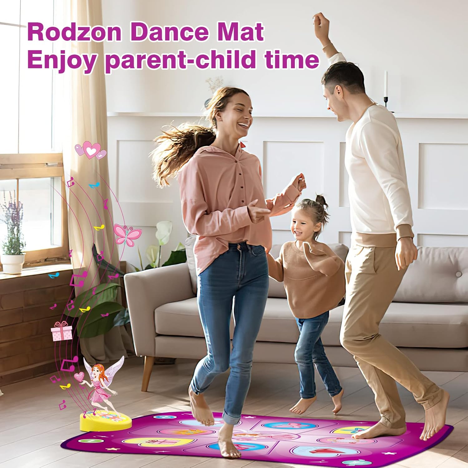 Dance Mat for Kids Ages 3+, Music & LED Integrated Toy with Challenge Modes - Perfect Gift for Girls & Boys, Christmas/Birthday Present (Purple)
