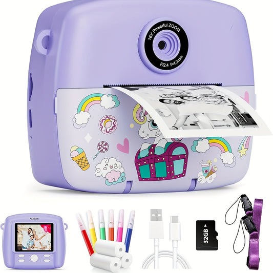 Instant Print Kids Digital Camera, Video and Creative Editing - Toys for Kids Girls, Growth-Boosting Girls Toys 8 to 12 Years Old, Juguetes para Niñas, Toys for Kids Clearance to Foster Observation, Creativity & Expression in 3-14 Year Olds