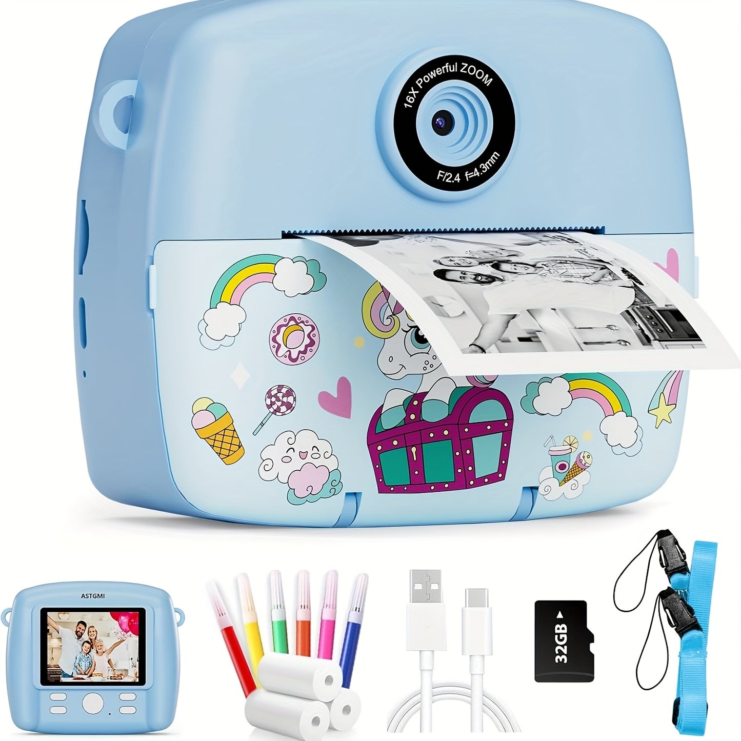 Instant Print Kids Digital Camera, Video and Creative Editing - Toys for Kids Girls, Growth-Boosting Girls Toys 8 to 12 Years Old, Juguetes para Niñas, Toys for Kids Clearance to Foster Observation, Creativity & Expression in 3-14 Year Olds